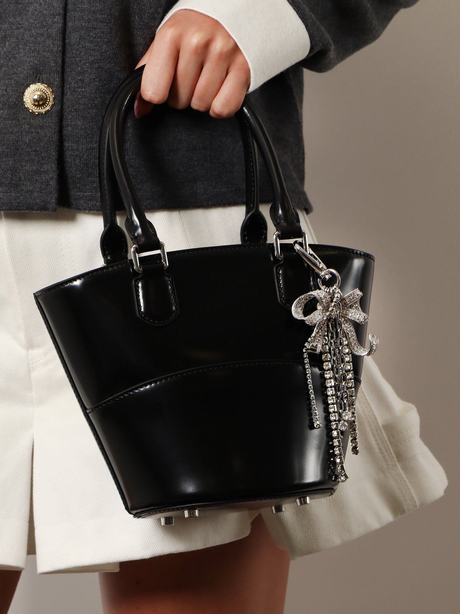 Leather Shoulder Bag With Charms - 2