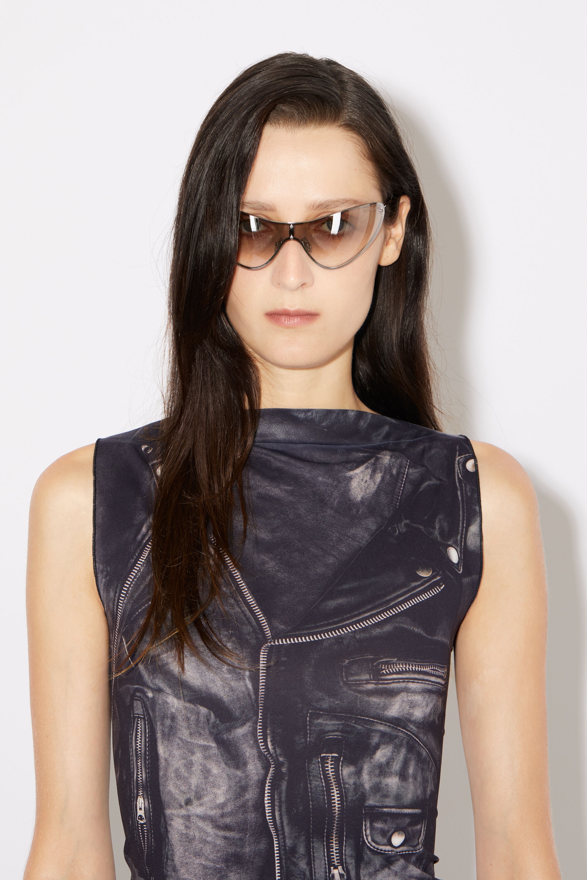 Trompe l'oeil dress - Faded black - 6