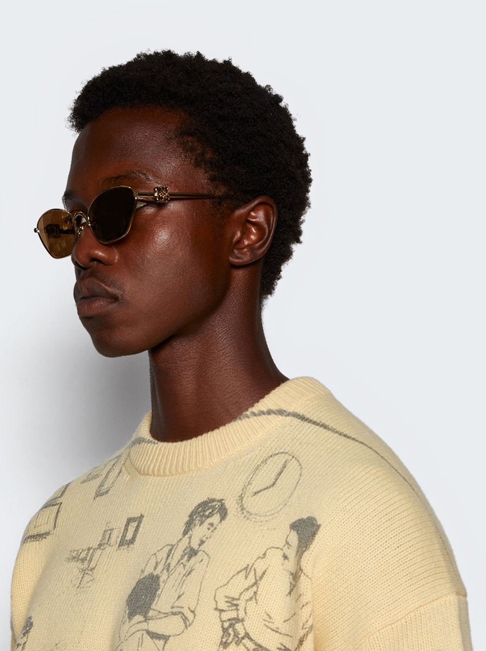 Anagram Sunglasses Gold And Brown Mirror - 3