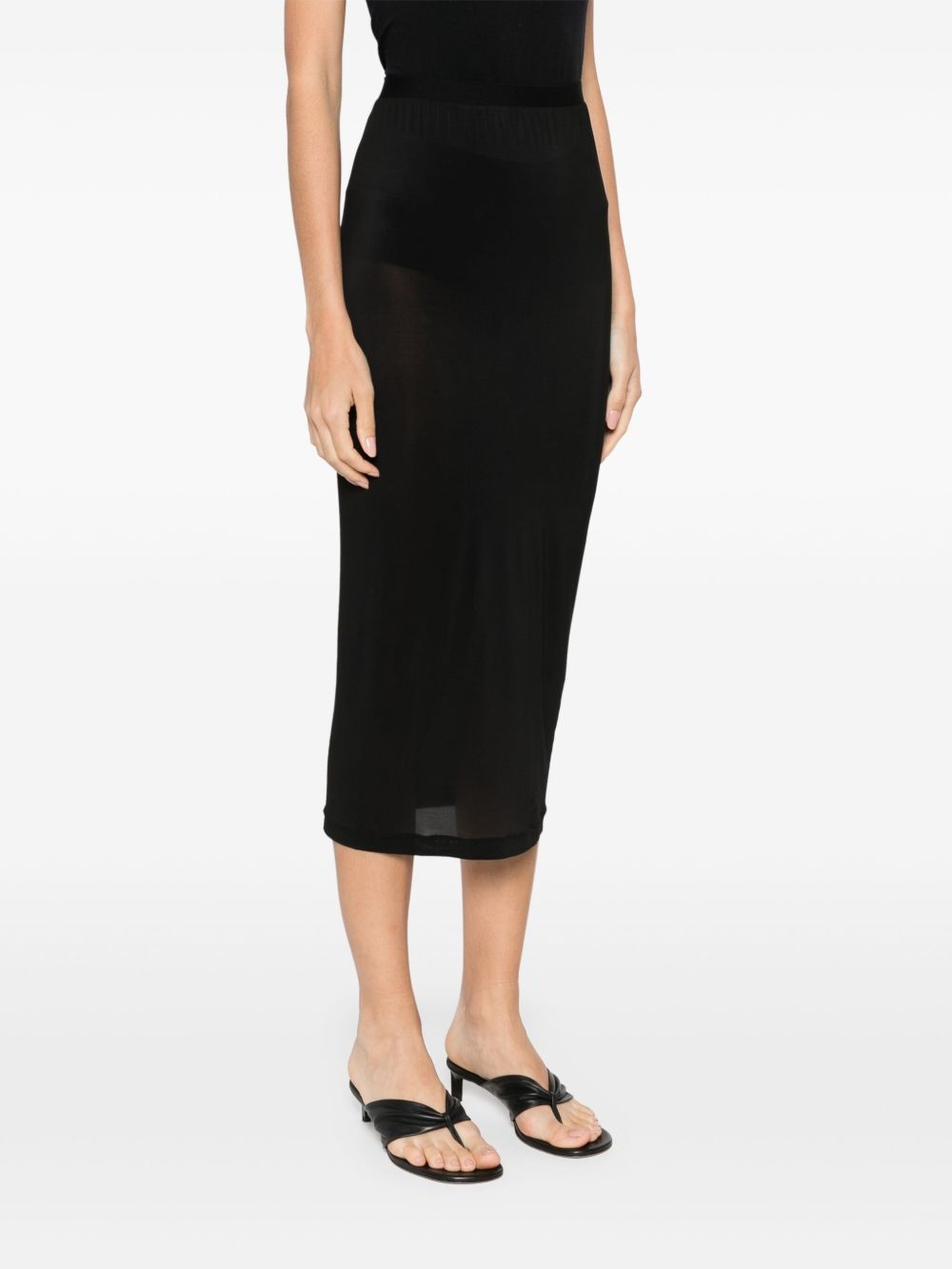 semi-sheer midi skirt - 3