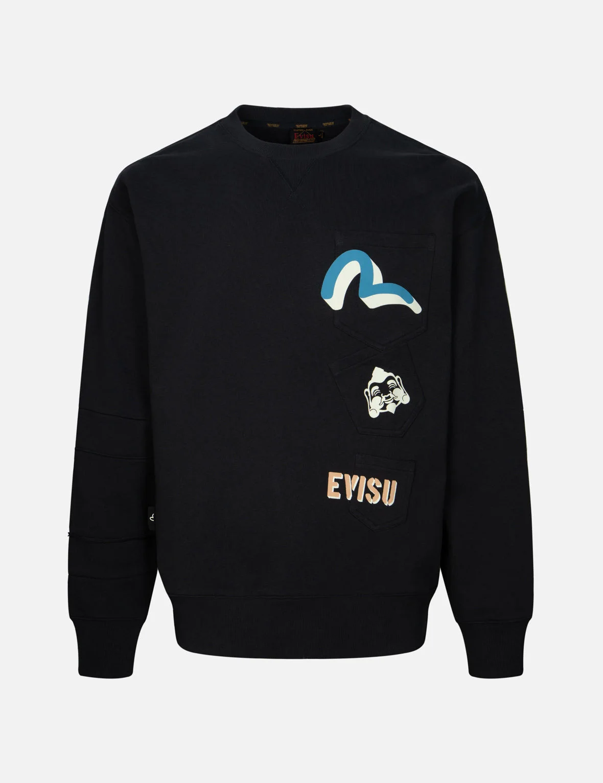 SEAGULL AND GODHEAD PRINT POCKET LOOSE FIT SWEATSHIRT - 1