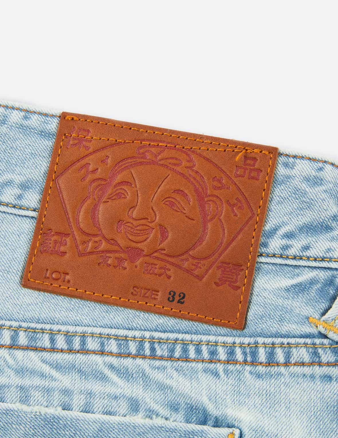 SLOGAN DAICOCK PRINT DENIM SHORTS - 10