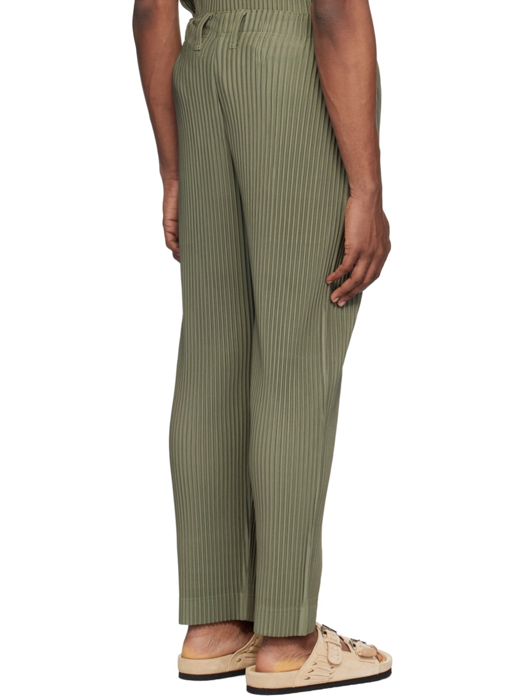 Green Color Pleats Trousers - 3