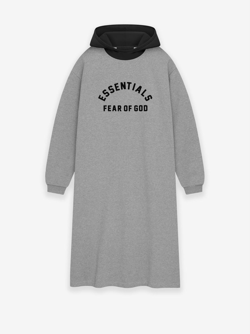 Womens Nylon Fleece Hooded Dress 1