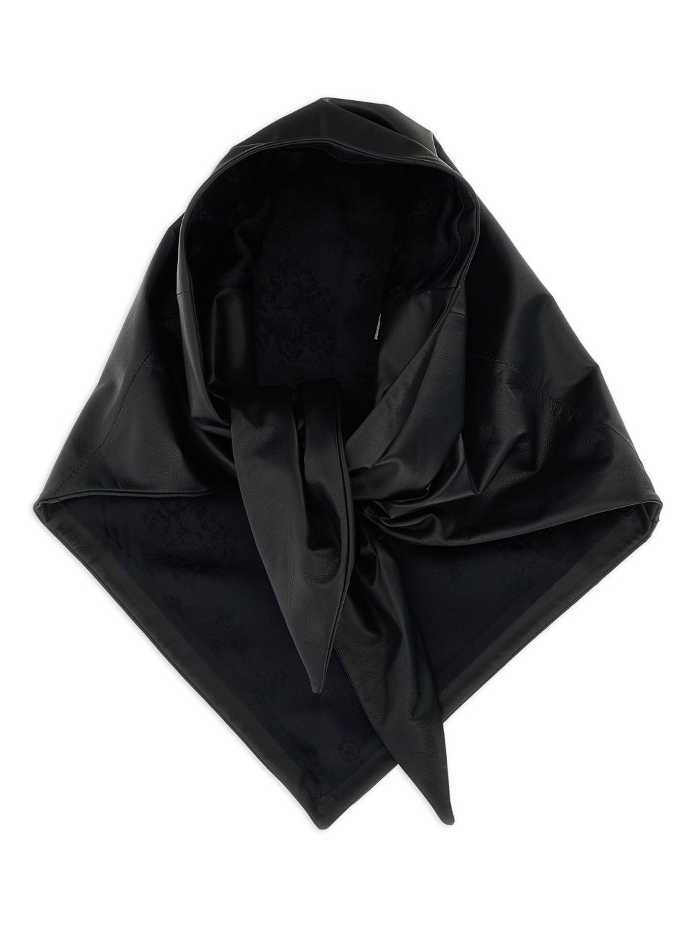 floral-pattern leather scarf - 1