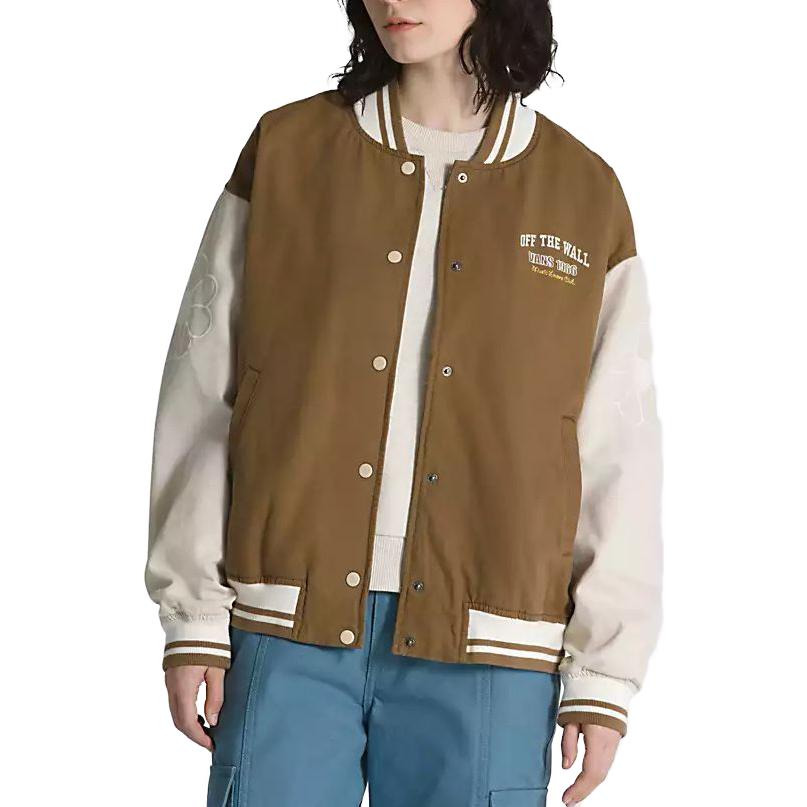 (WMNS) Vans Music Lovers Club Bomber Jacket 'Brown Beige' VN0007580E0 - 5