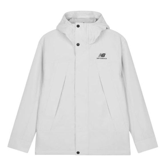 New Balance Logo Print Windproof Jacket 'White' AMJ23357-GYM - 1