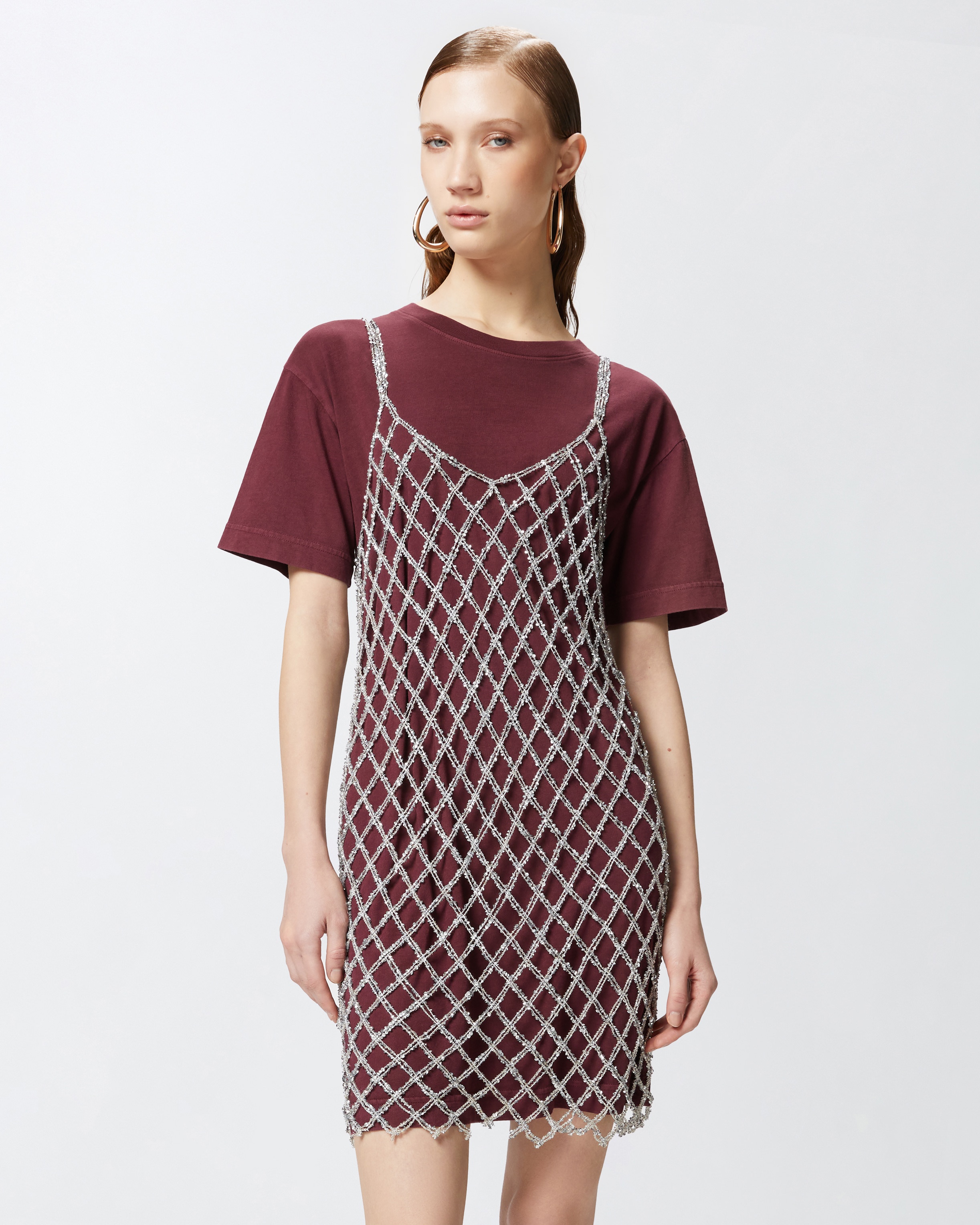 SHORT T-SHIRT DRESS COMBINED WITH SEQUIN DRESS - 3