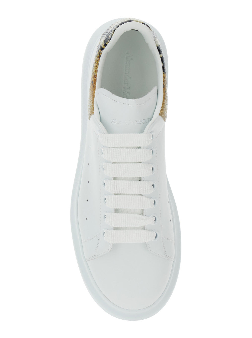 Alexander Mcqueen Men White Oversize Sneakers With Snake Print On The Heel In Leather Man - 4