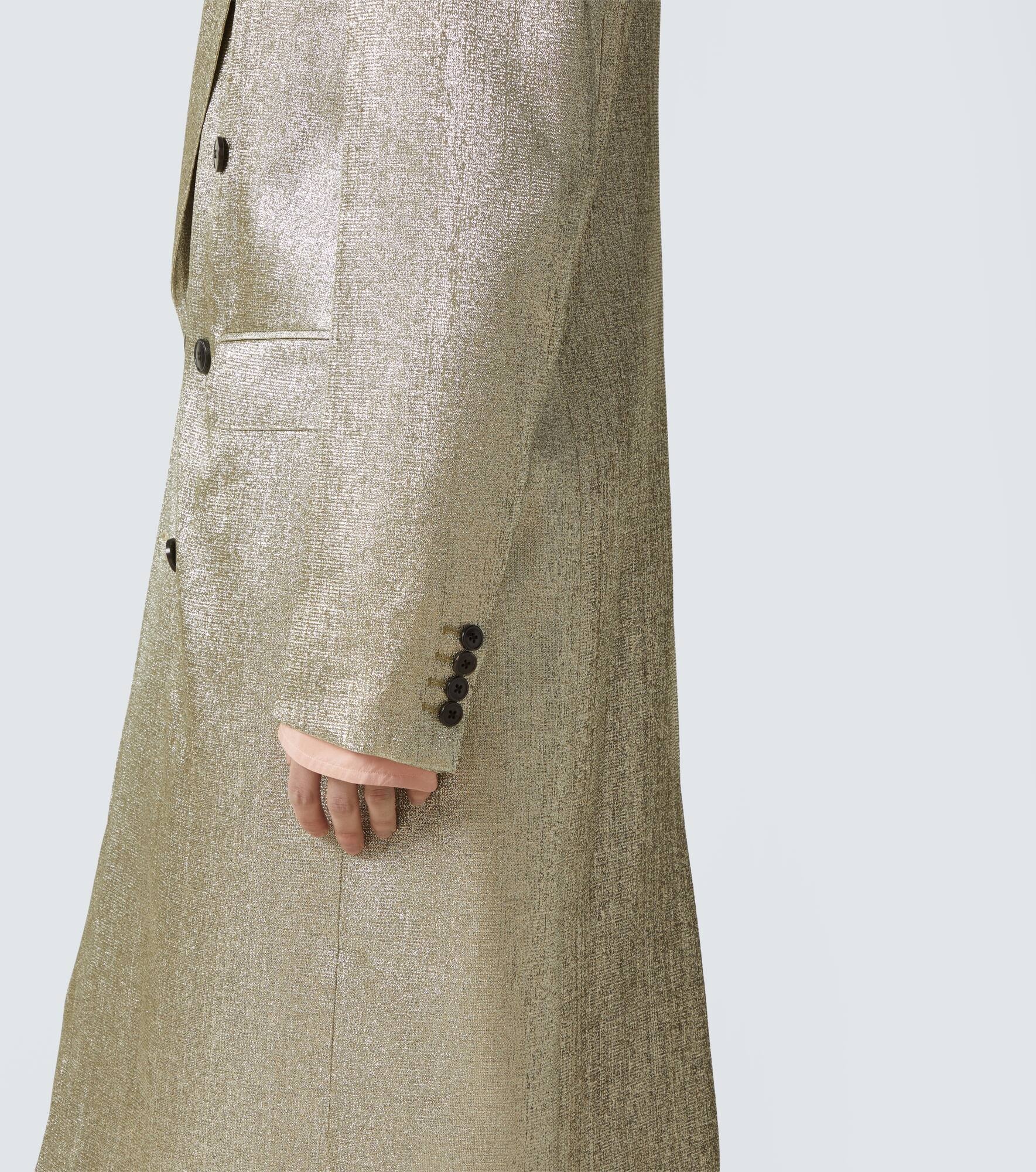 Double-breasted lamé coat - 6