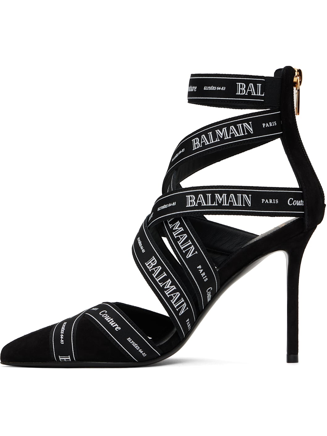 Black Couture Suede Heels - 3