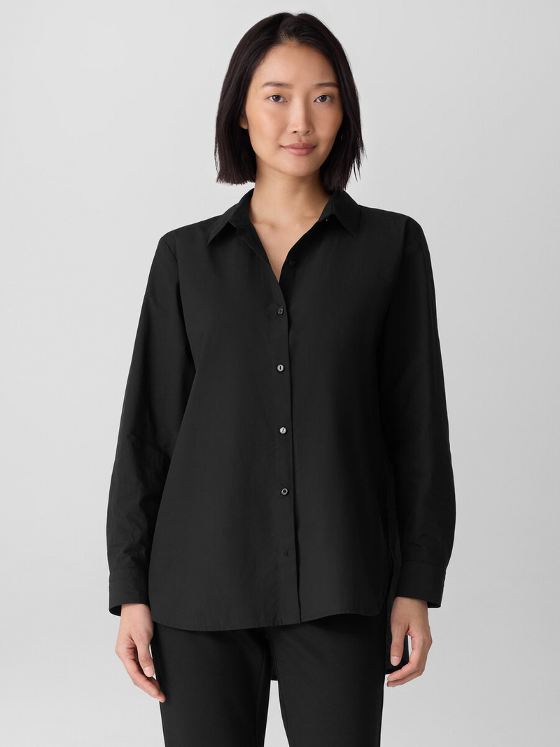 EILEEN FISHER Organic Cotton Poplin Classic Collar Shirt outlook