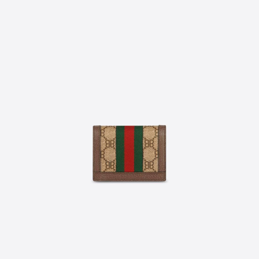 Women's Hacker Card Case Wallet In Coated Canvas in Beige - 2