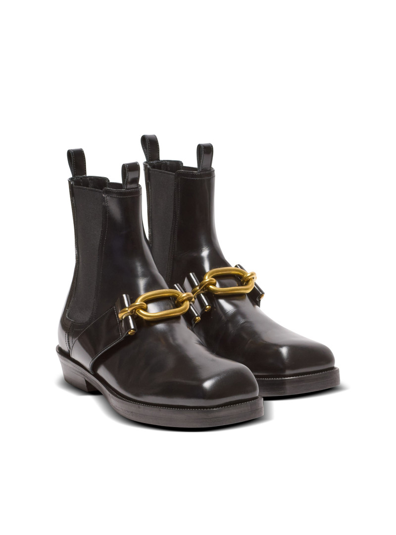 Sync Chelsea boots in glazed leather 2
