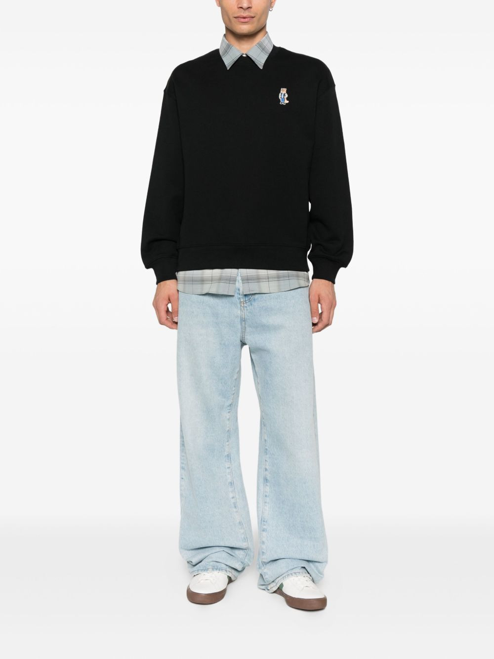 fox-embroidered cotton sweatshirt - 2
