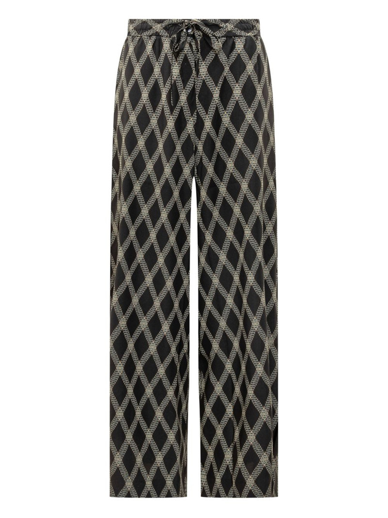 diamond-pattern drawstring trousers 1