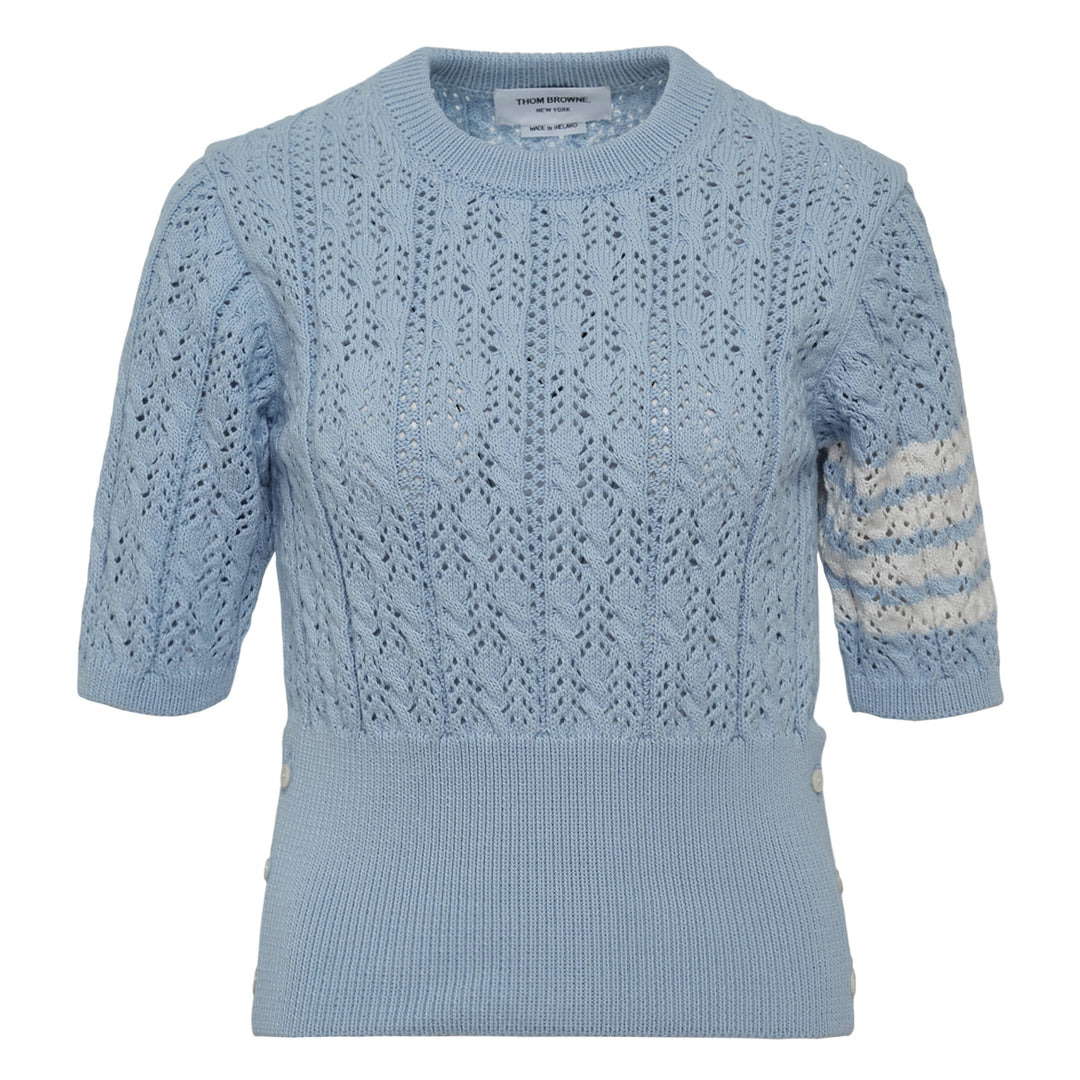 Pointelle Cable Stitch Tee - 1