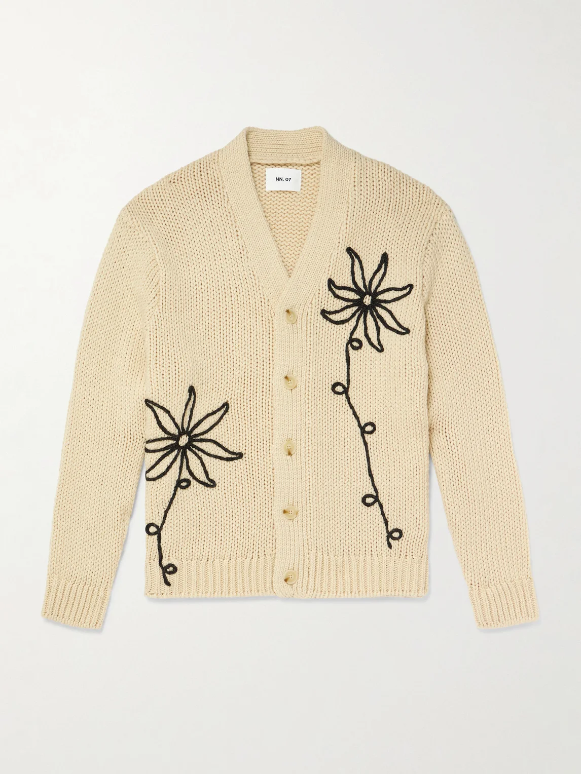 Mika Flower 6620 Embroidered Recycled Knitted Cardigan - 1