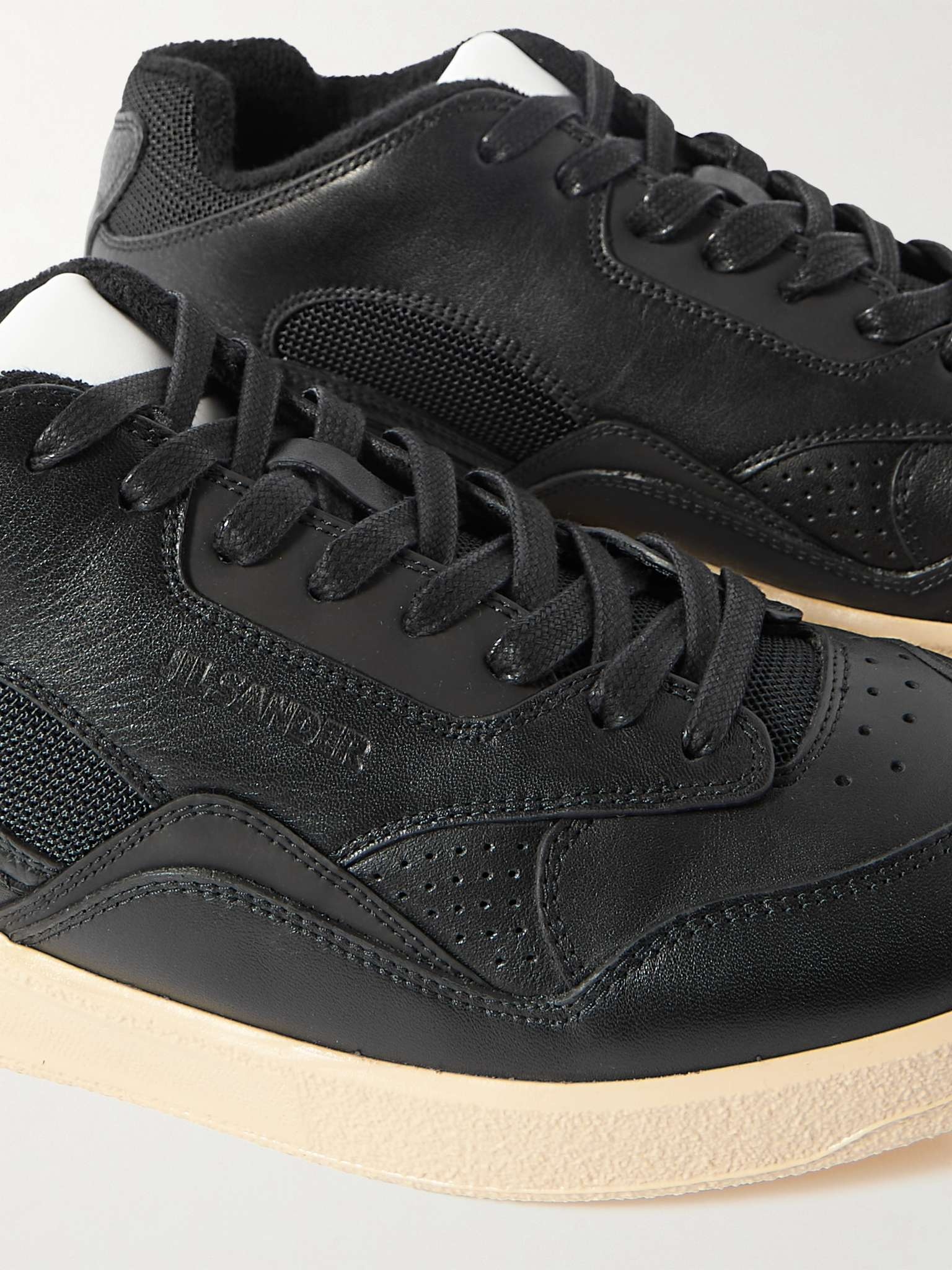 スニーカー JIL SANDER SMOOTH LEATHER AND MESH SNEAKERS Black Leather sneakers | JIL SANDER | NET-A-PORTER
