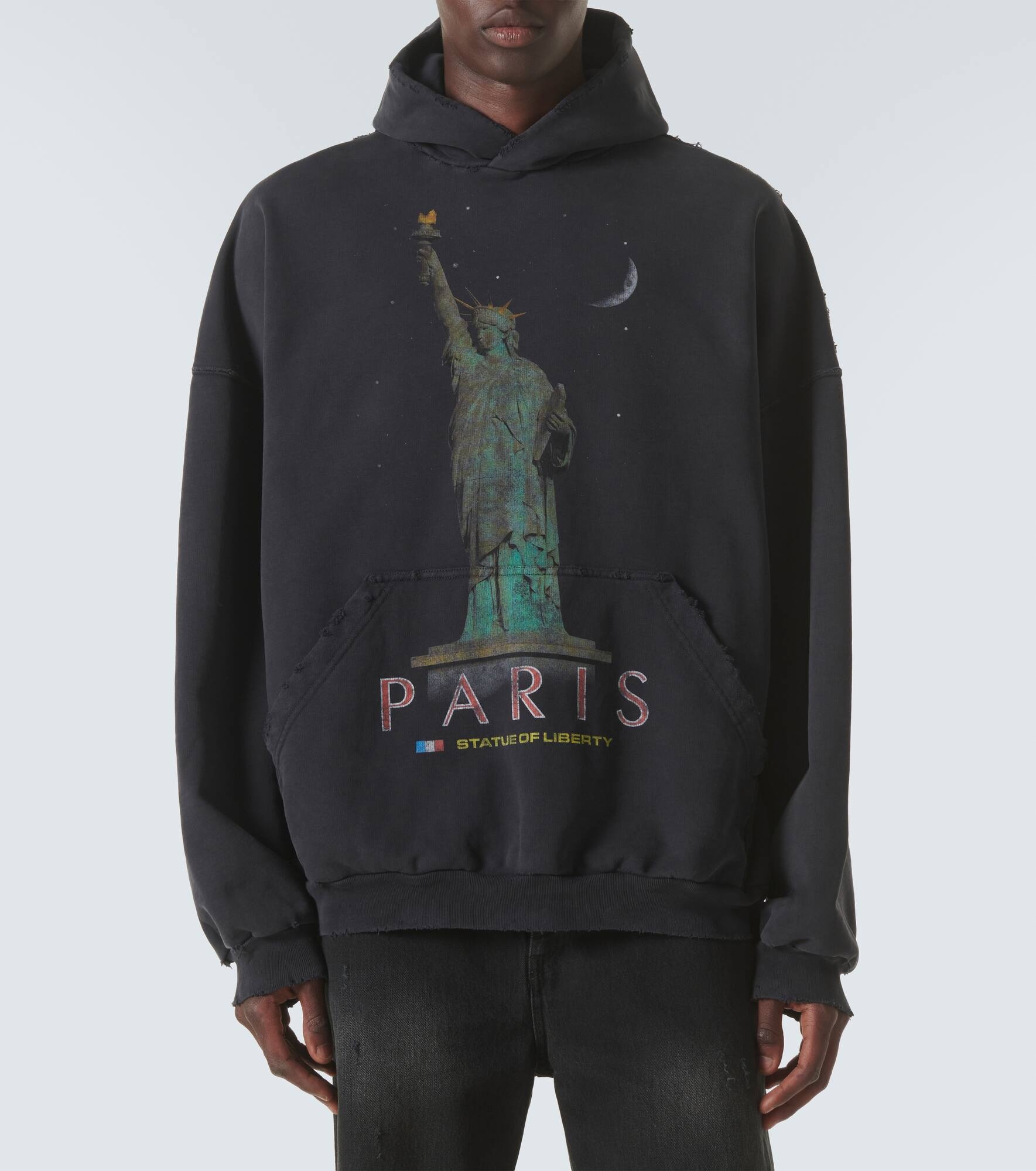 Paris Liberty distressed fleece hoodie - 3
