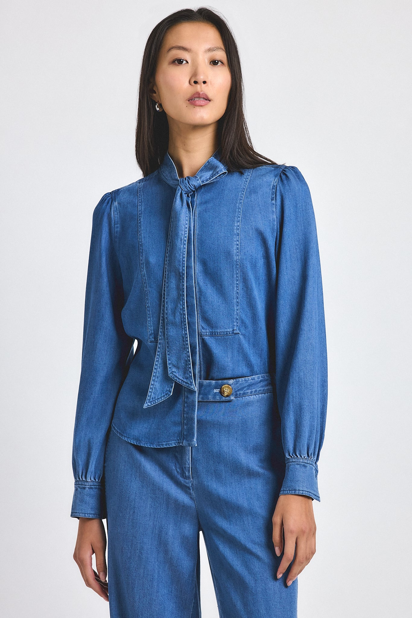 MAJAH TENCEL DENIM BLOUSE - 1