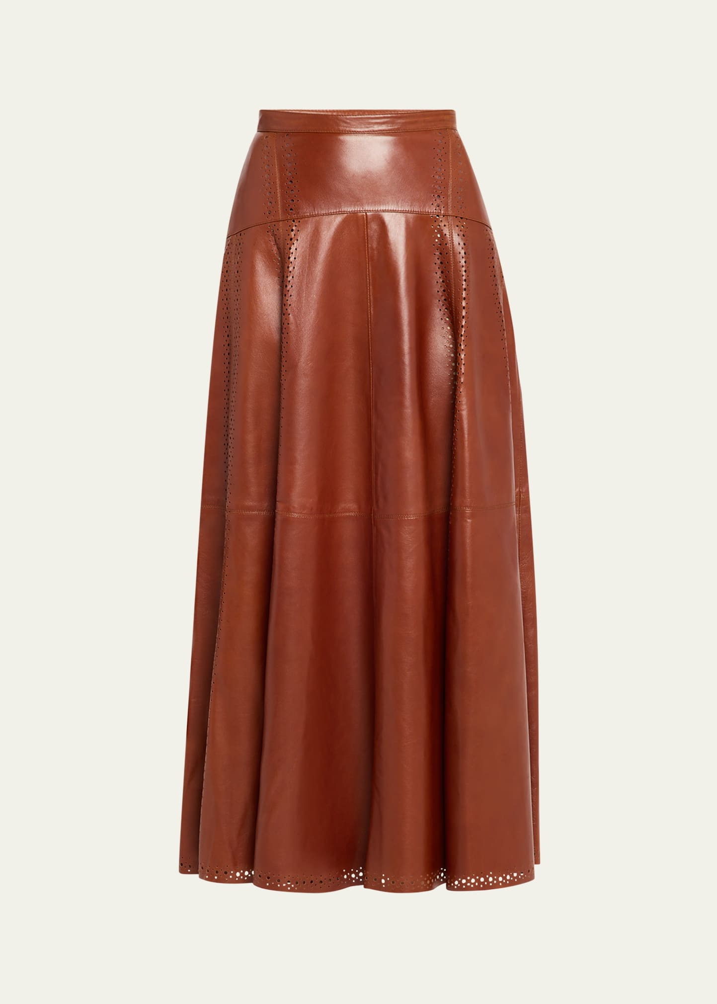 Aninda Leather Midi Skirt - 1