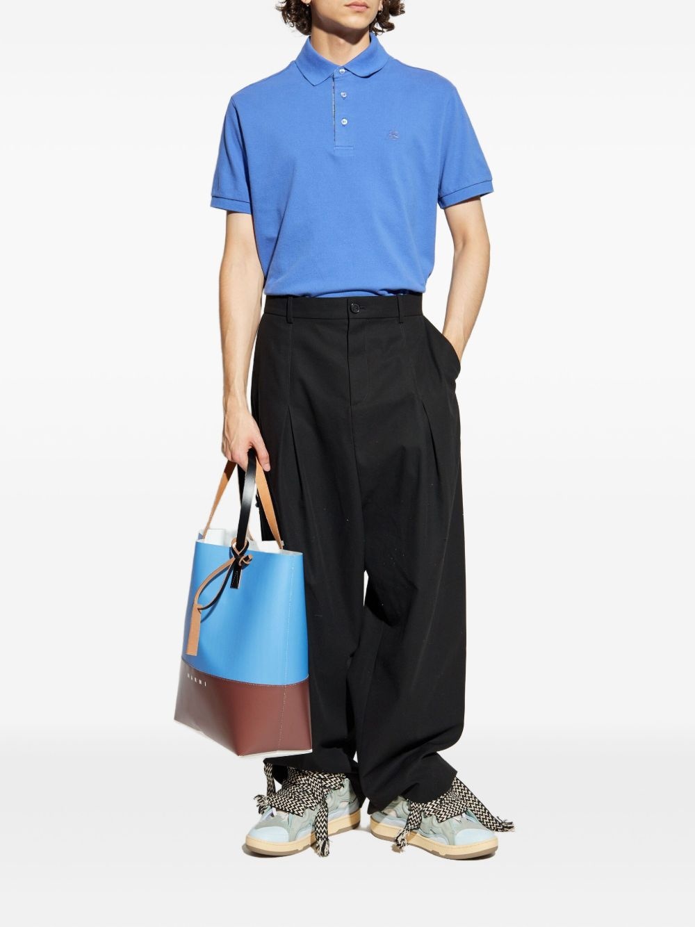 Pegaso-motif cotton polo shirt - 2