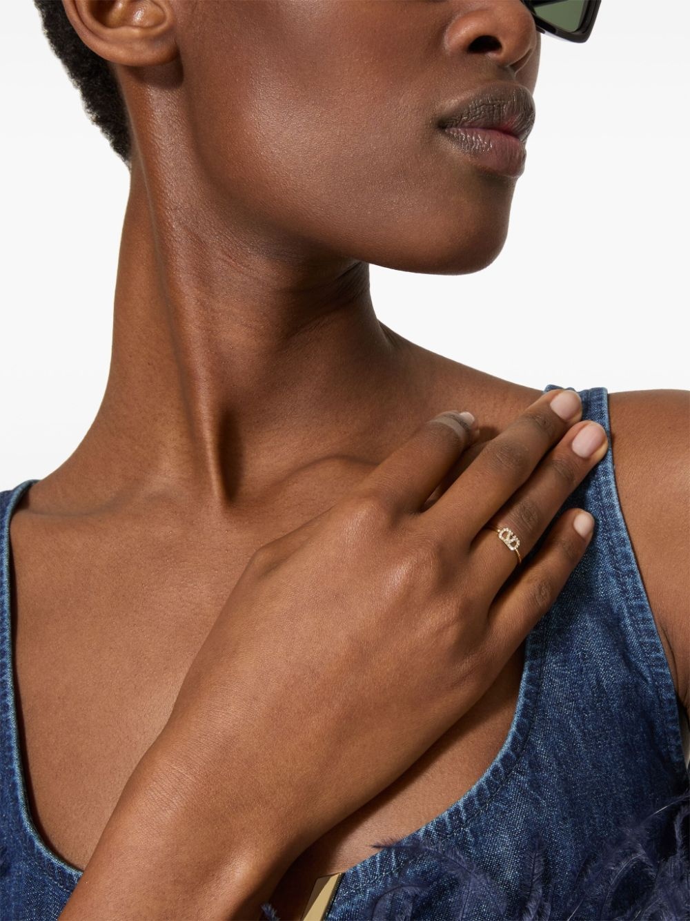 VLogo Signature crystal ring - 5