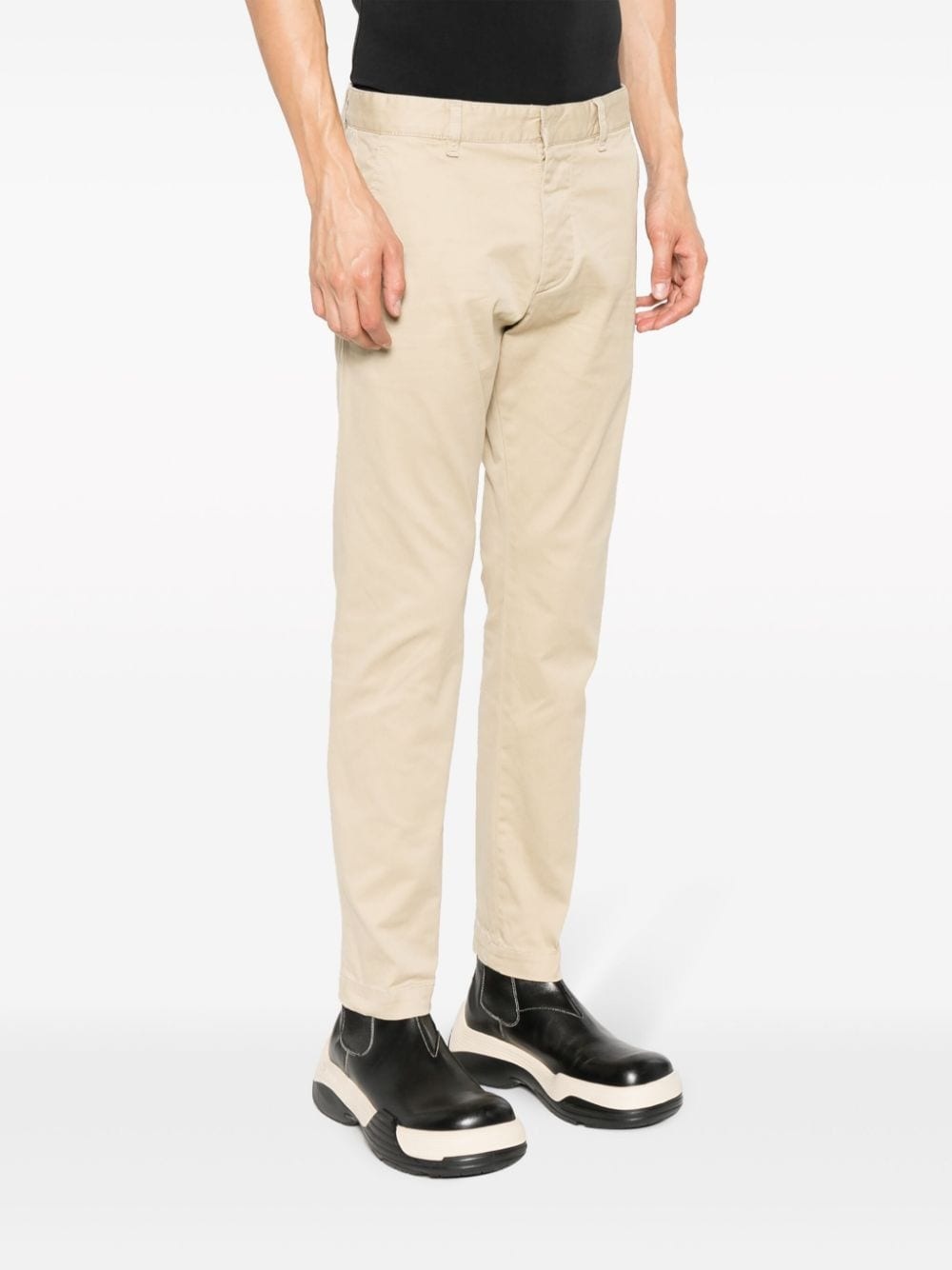low-rise slim-fit cotton chinos - 3