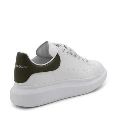 Alexander McQueen white and khaki leather oversized sneakers outlook