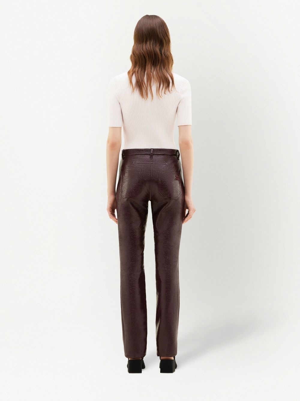 slim-fit vinyl trousers - 4