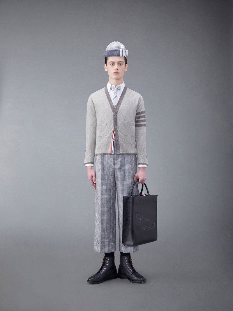 Cashmere 팁 4 바 V 목 카디건 3