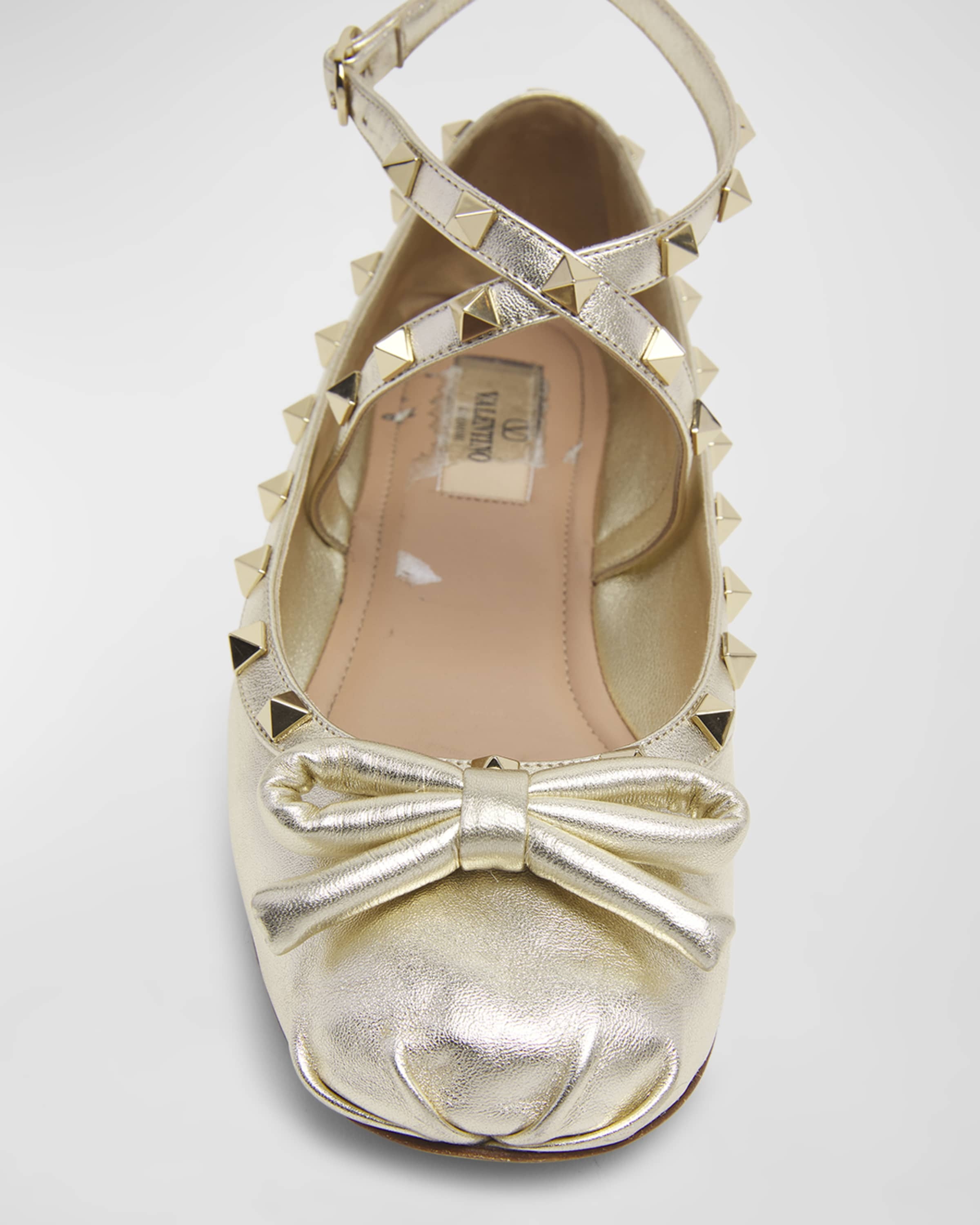 Rockstud Ankle-Strap Ballerina Flats - 4