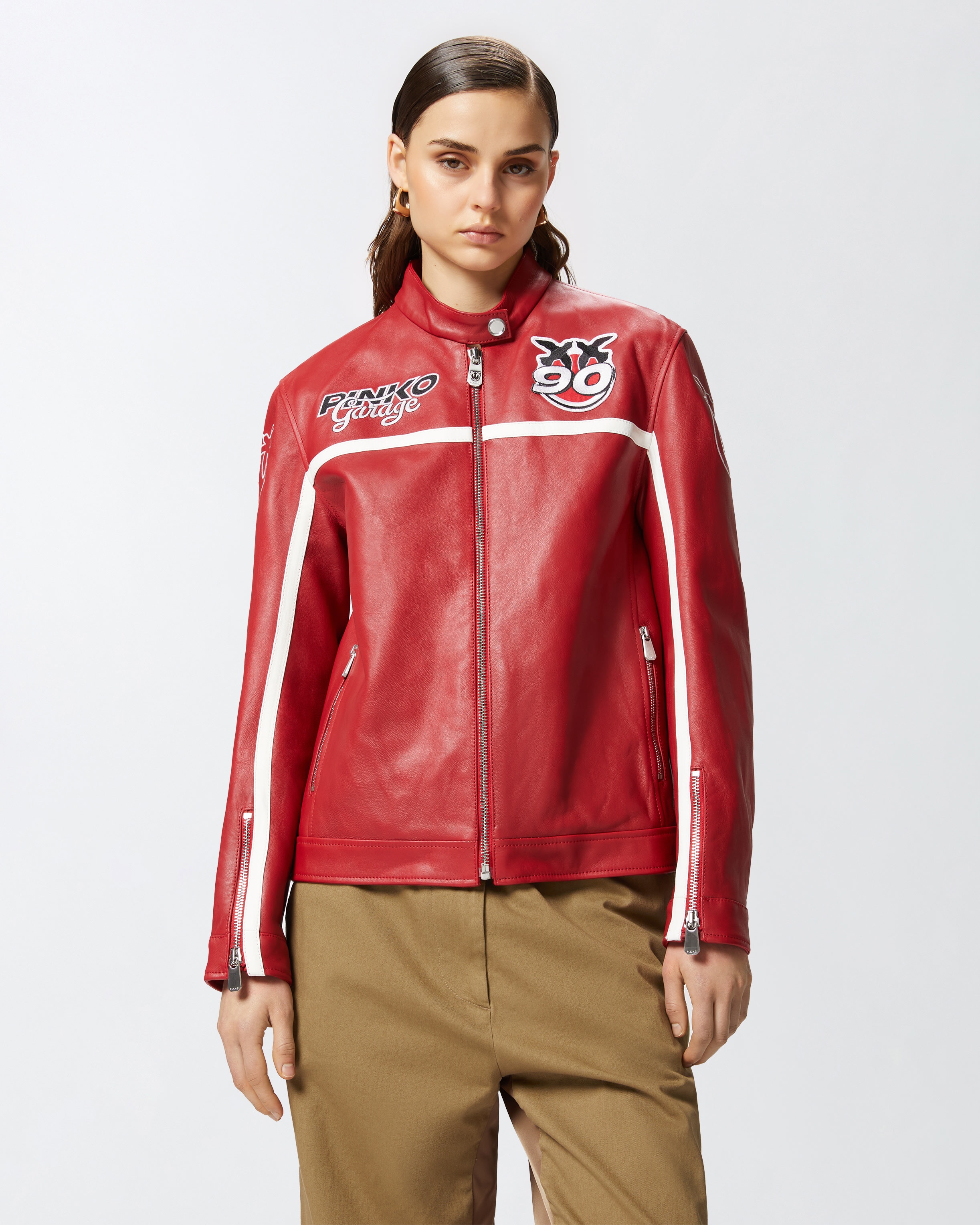 RACING LEATHER BIKER JACKET - 3