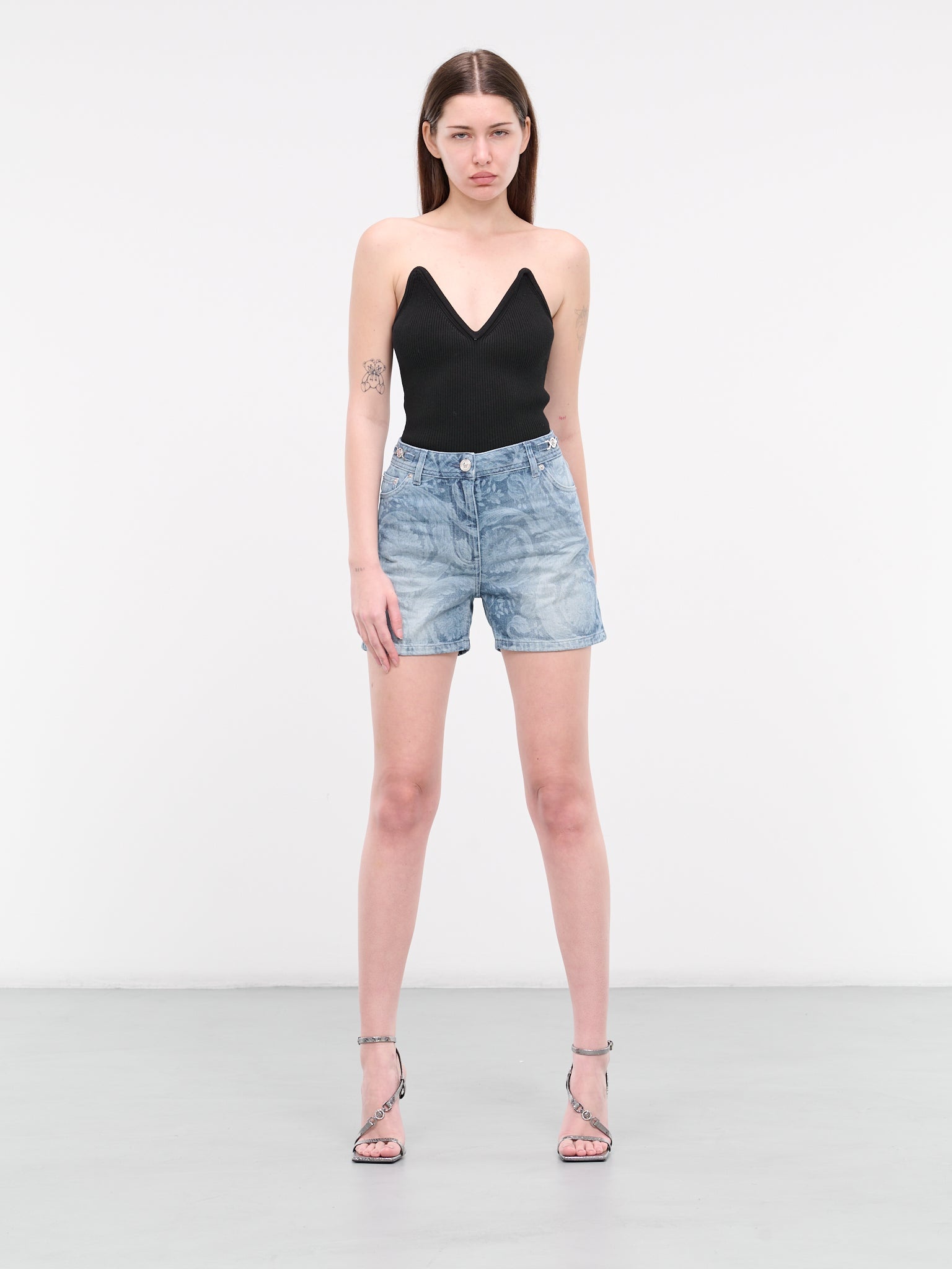 Barocco Boyfriend Denim Shorts - 6