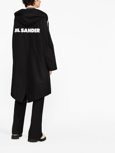 Jil Sander logo-print cotton parka coat outlook