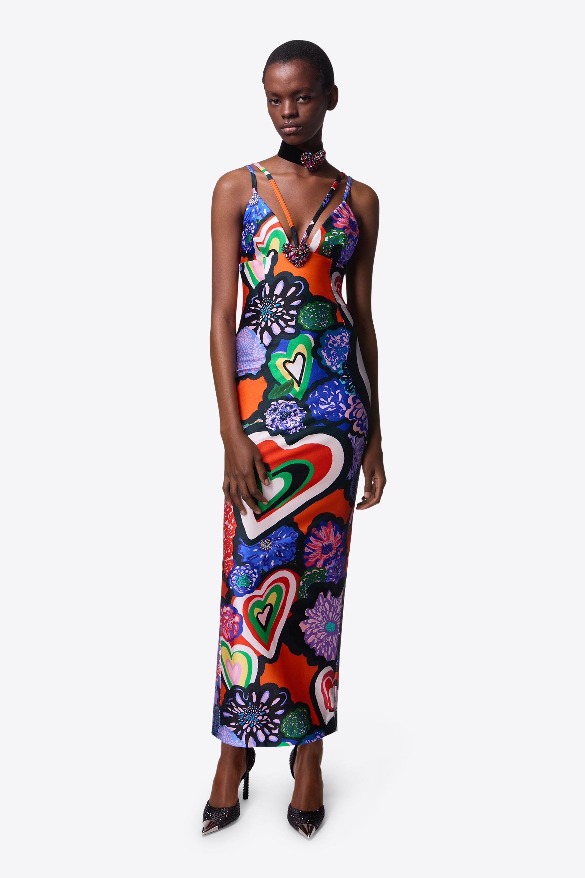 HEART PRINTED MAXI DRESS - 3
