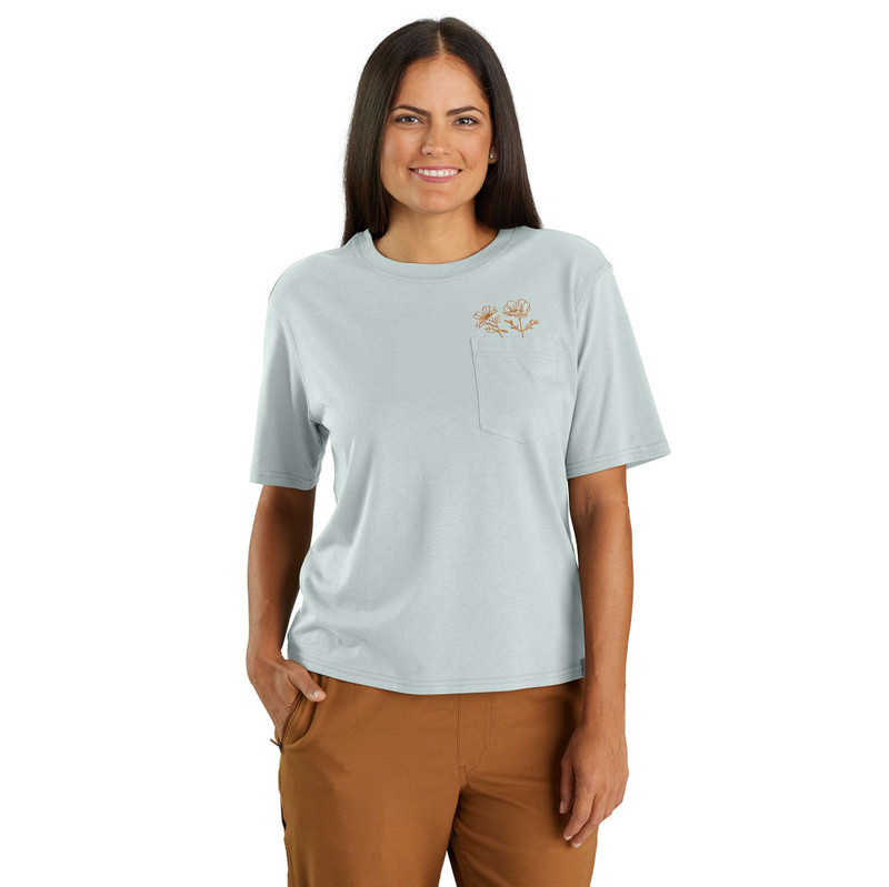 Women's TENCEL™ Fiber Series Loose Fit Short-Sleeve Flower Pocket T-Shirt 1