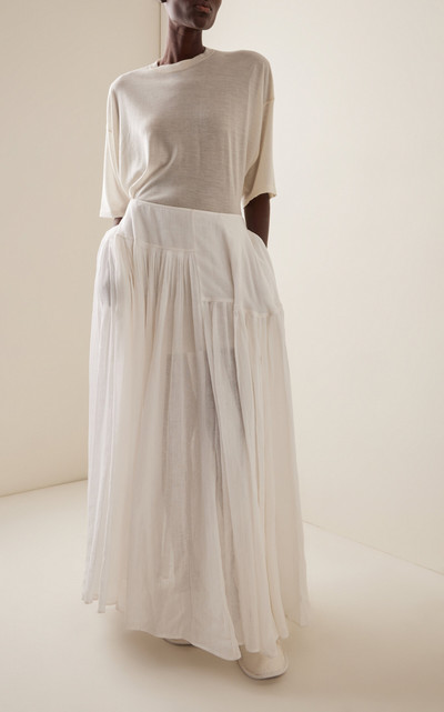 The Row Femke Pleated Cotton-Silk Maxi Skirt ivory outlook
