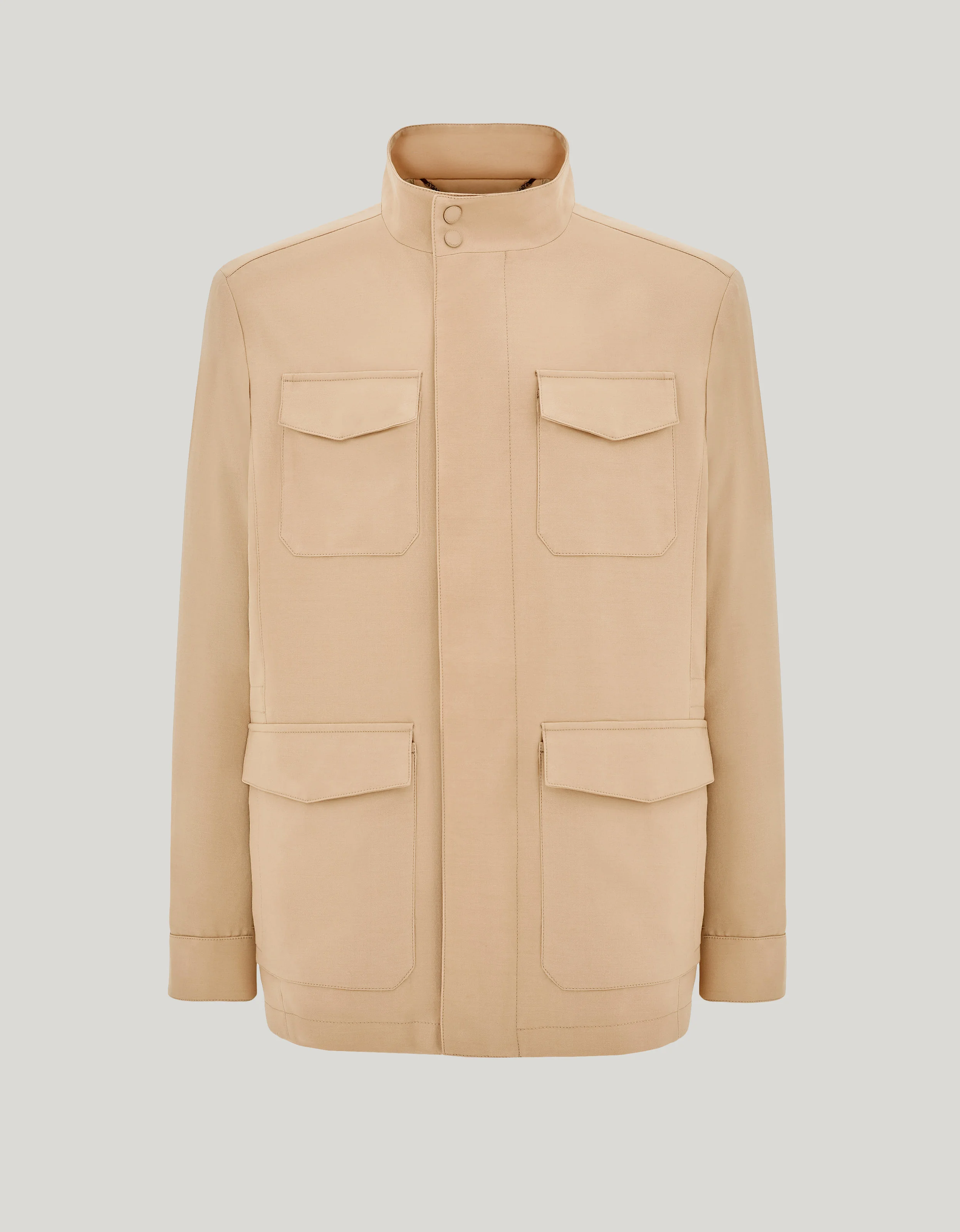 BEIGE WOOL AND SILK SAFARI JACKET - 1