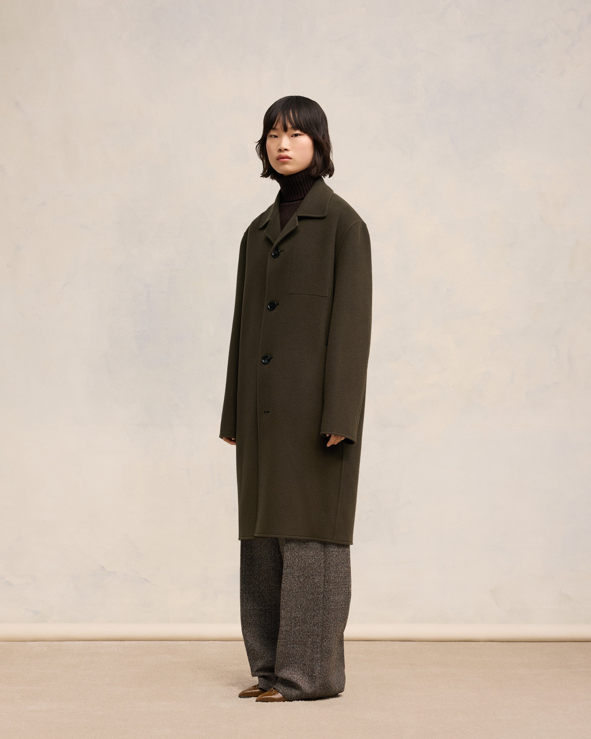 AMI Paris BELTED CAR COAT | REVERSIBLE