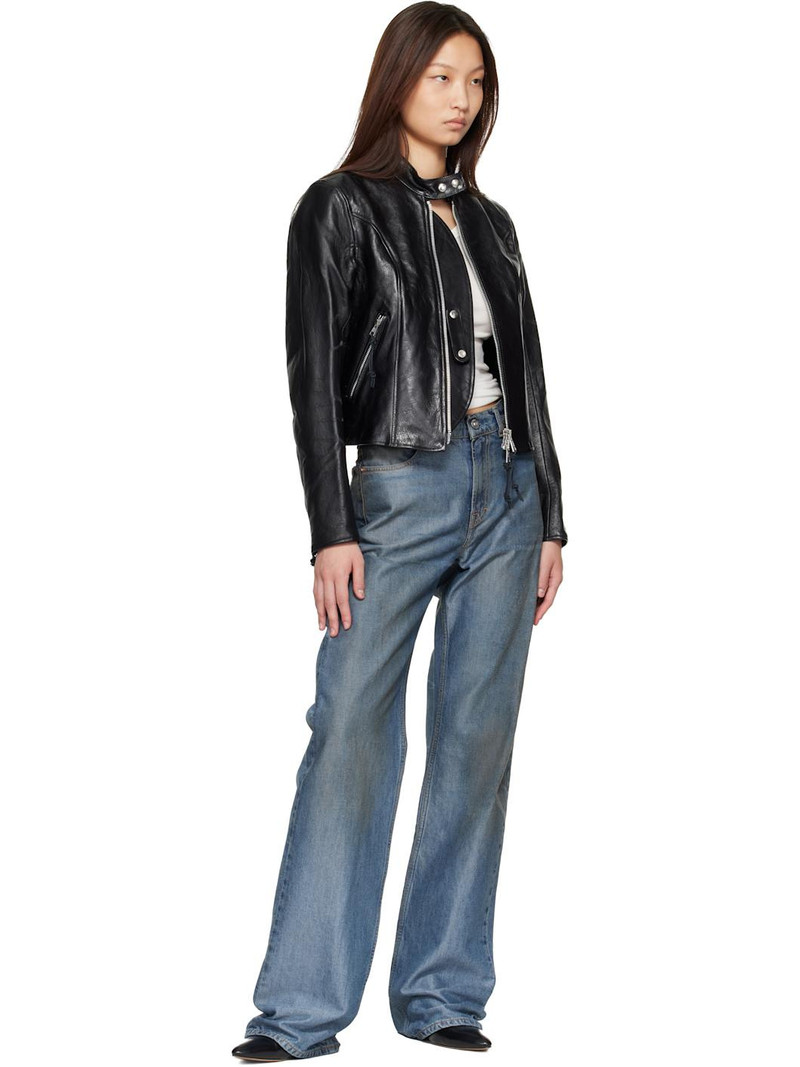 Our Legacy Black Yokai Leather Jacket outlook