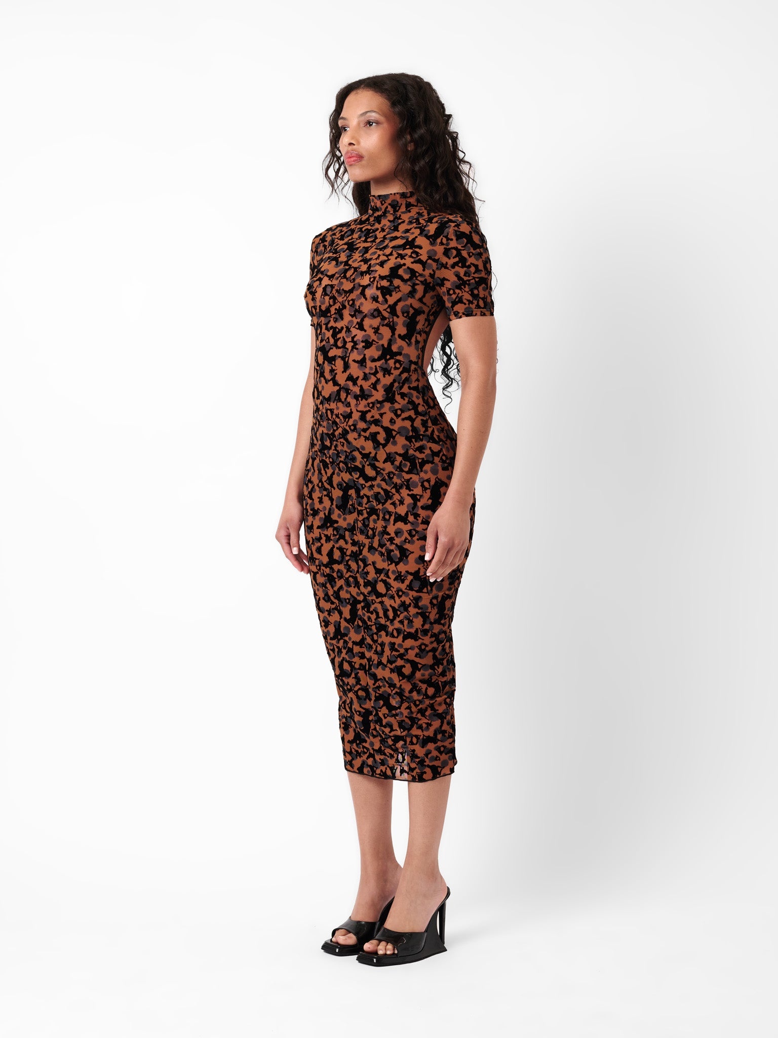 KNOCKOUT DRESS BROWN LEOPARD PRINT - 4