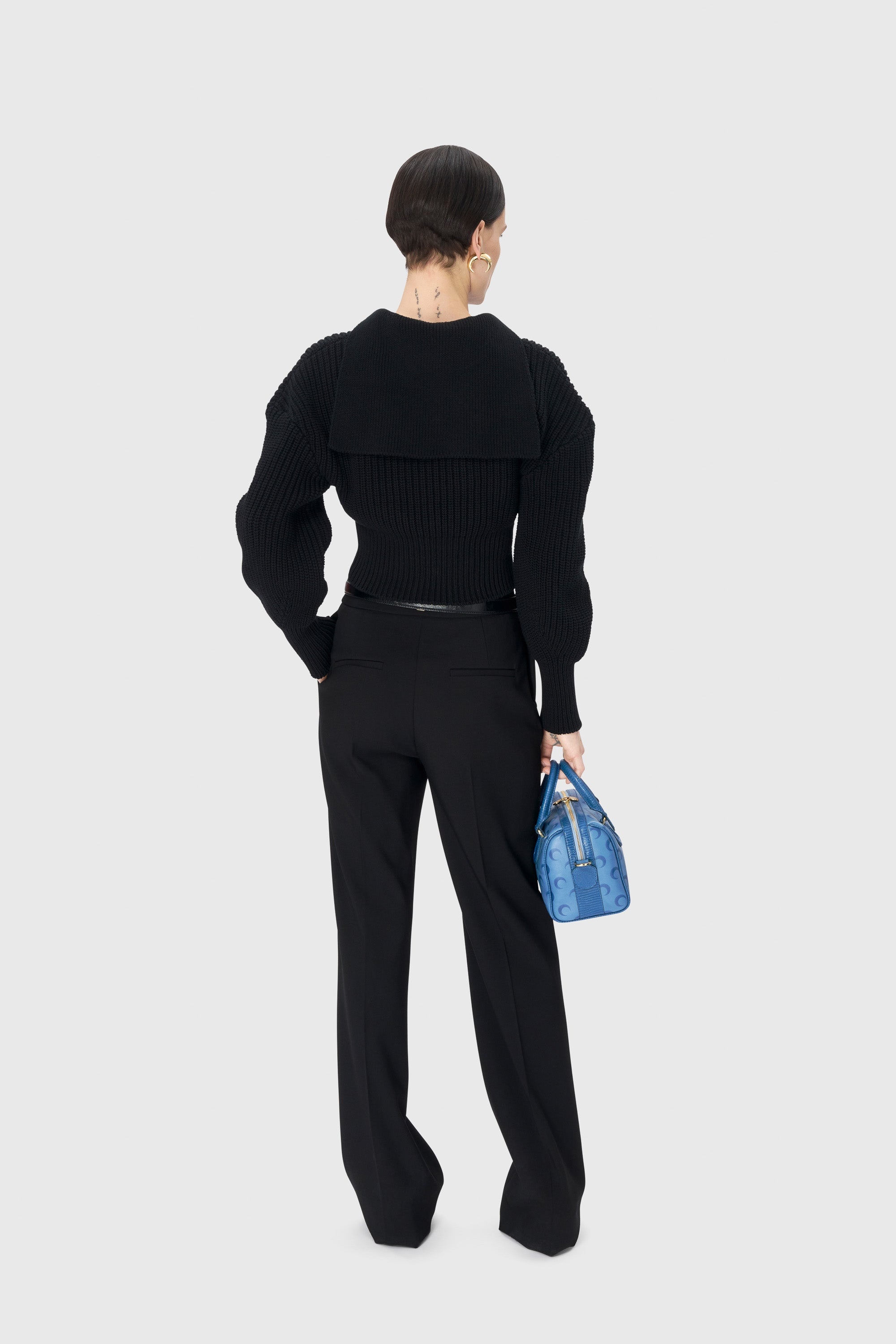 Half Cardigan Knit Sailor Sweater - 4