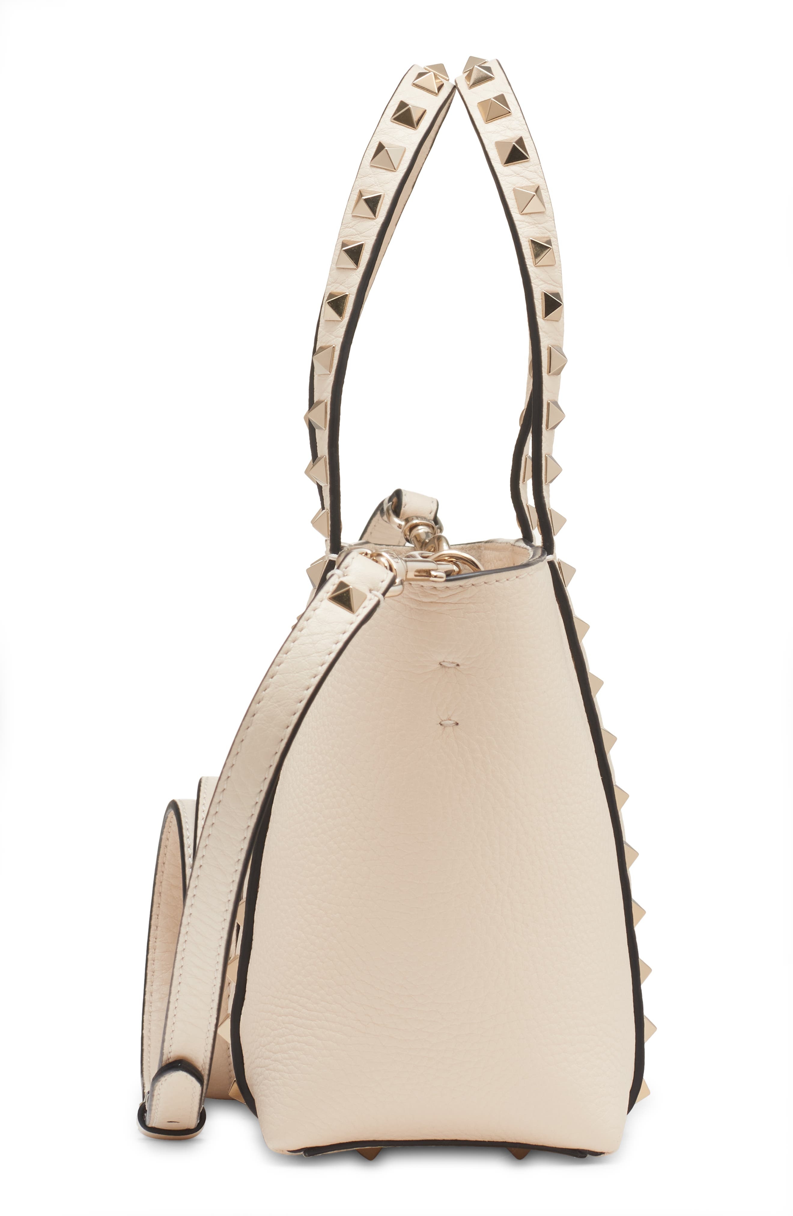 Valentino Garavani Mini Rockstud Leather Tote in Light Ivory at Nordstrom - 6