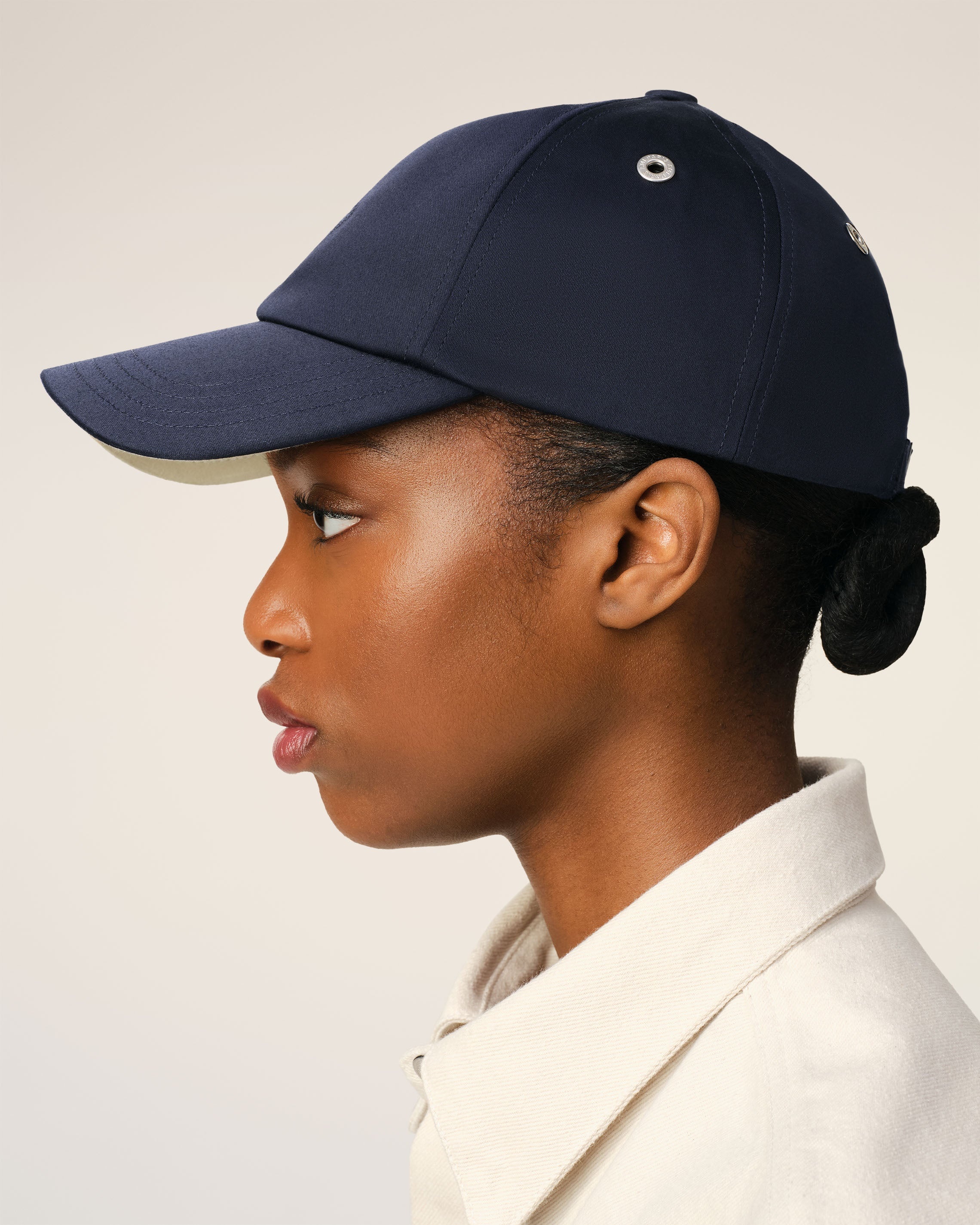 NAVY COTTON TONAL AMI DE COEUR EMBROIDERY CAP - 5