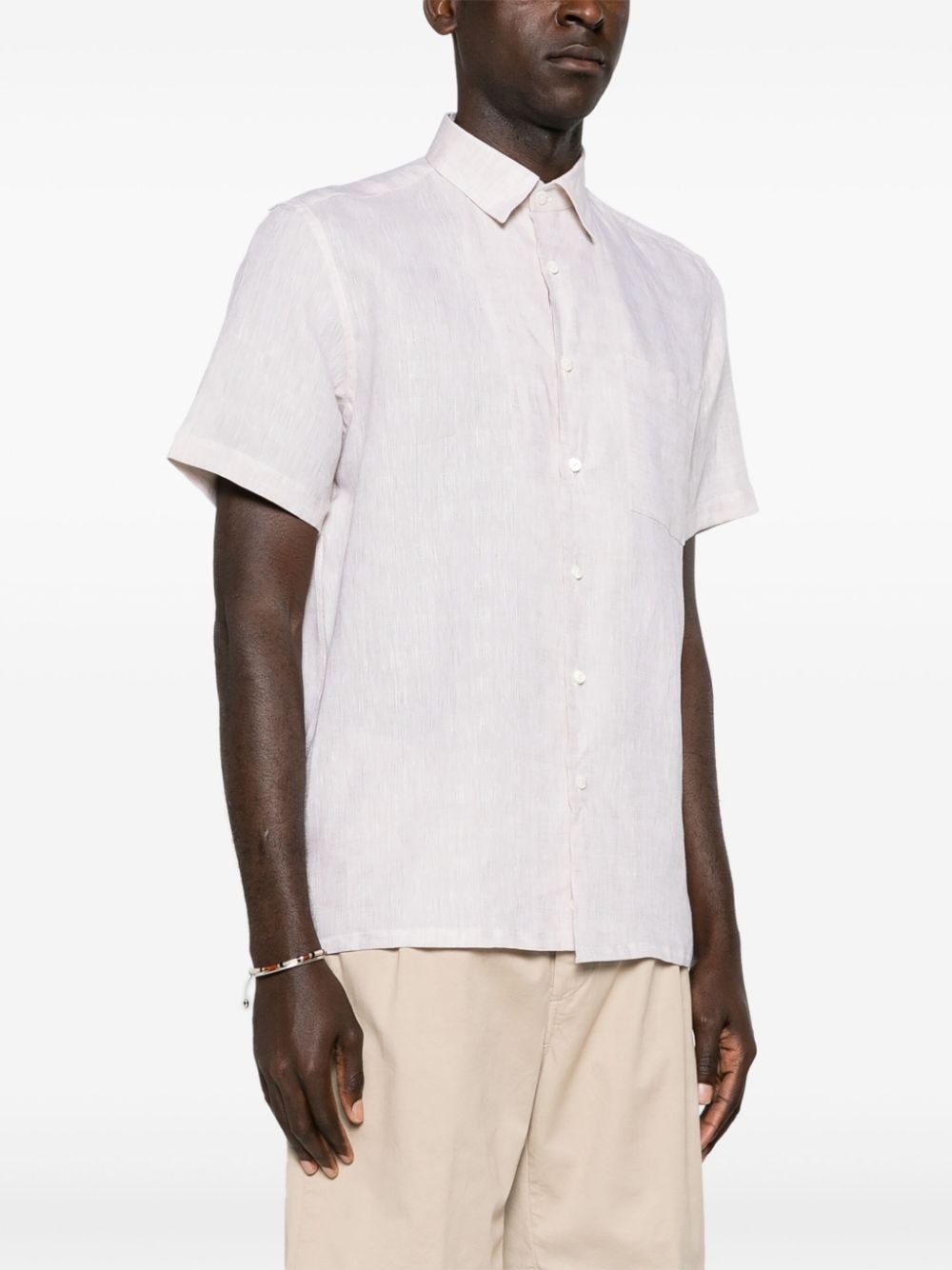classic-collar linen shirt - 3