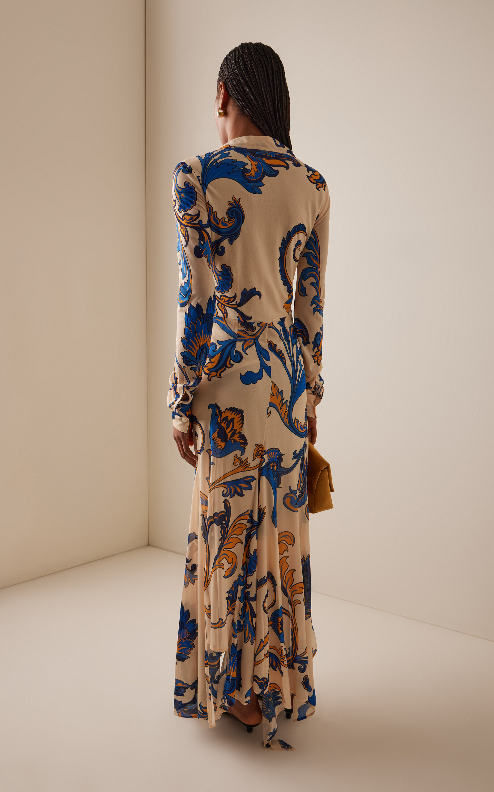 Sheer Jersey Maxi Shirt Dress multi - 4