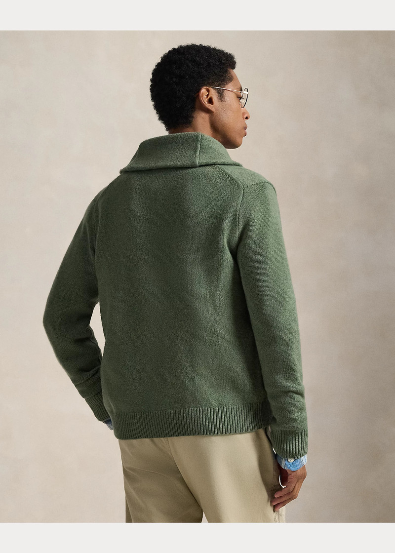 Wool-Cashmere Shawl-Collar Cardigan 4