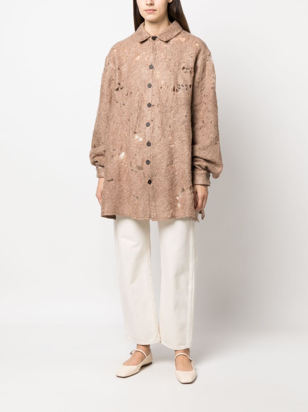 raw-cut finish long-sleeve shirt - 2